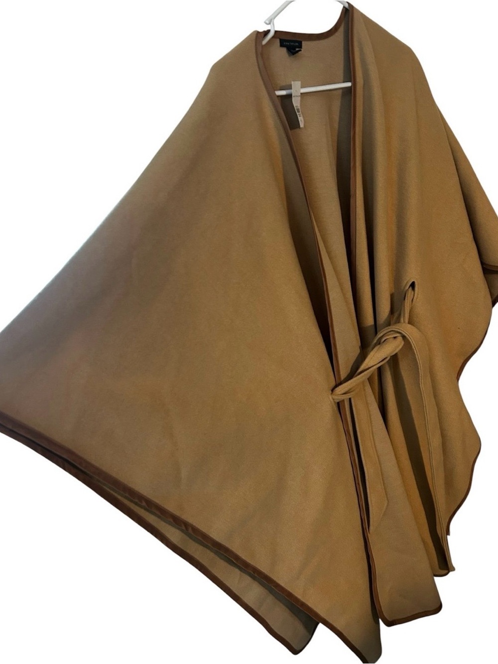 Ann Taylor Wool-Blend Wrap Coat in Camel - Size M/L NWT